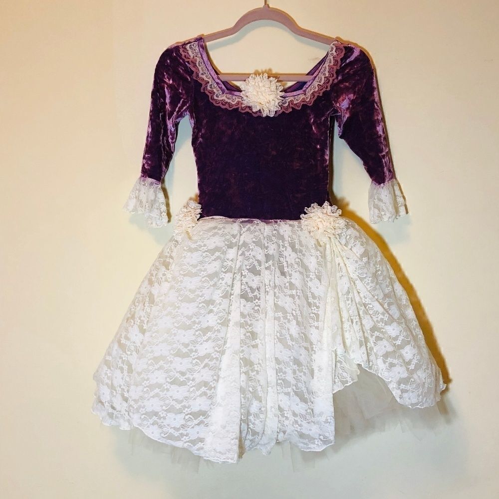 George Costume Dress Theater Party Lace Velour